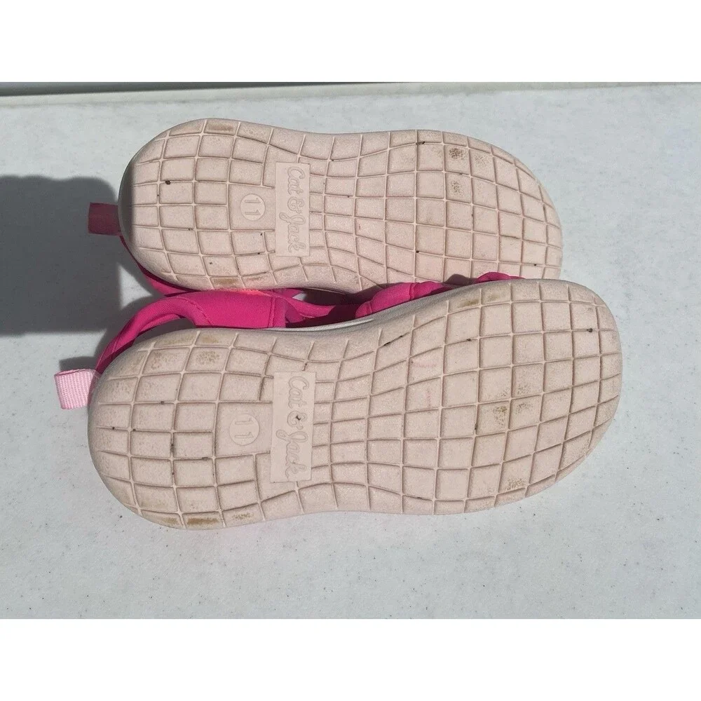 Cat & Jack TODDLER GIRLS Hot Pink Hook & Loop WATER SLINGBACK Shoes -Size 11 T
